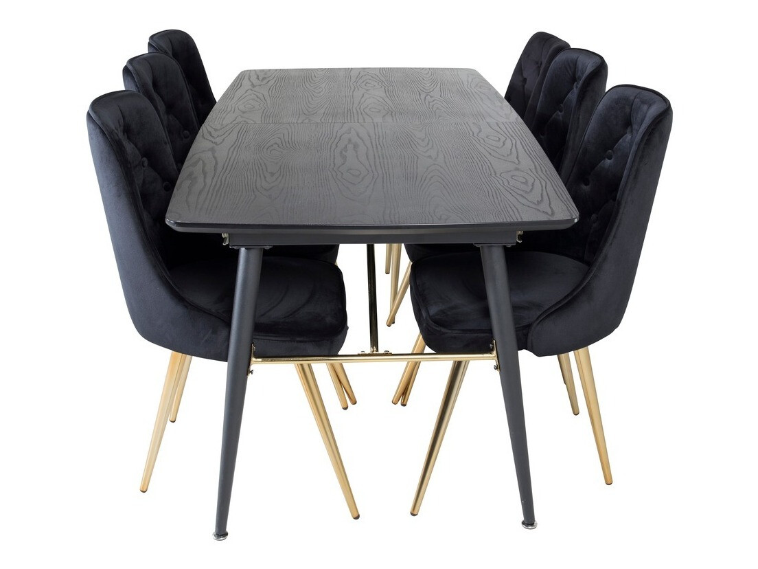 Обеденный гарнитур Dallas 1453 (Чёрный + золотой)