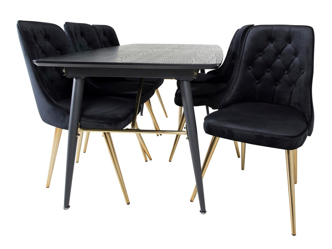 Обеденный гарнитур Dallas 1453 (Чёрный + золотой)