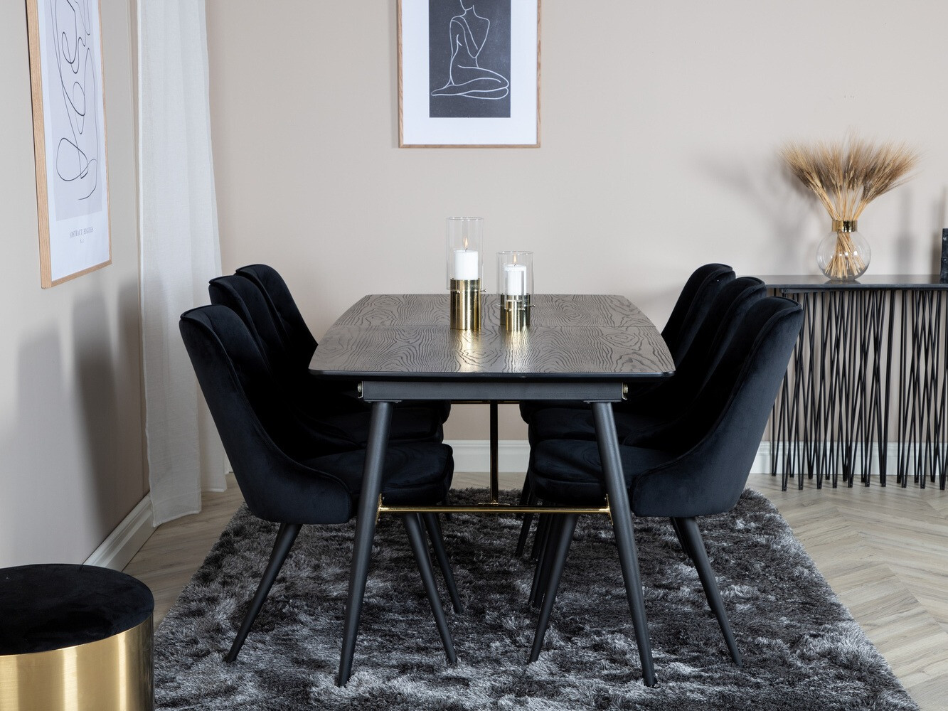 Обеденный гарнитур Dallas 1453 (Чёрный)