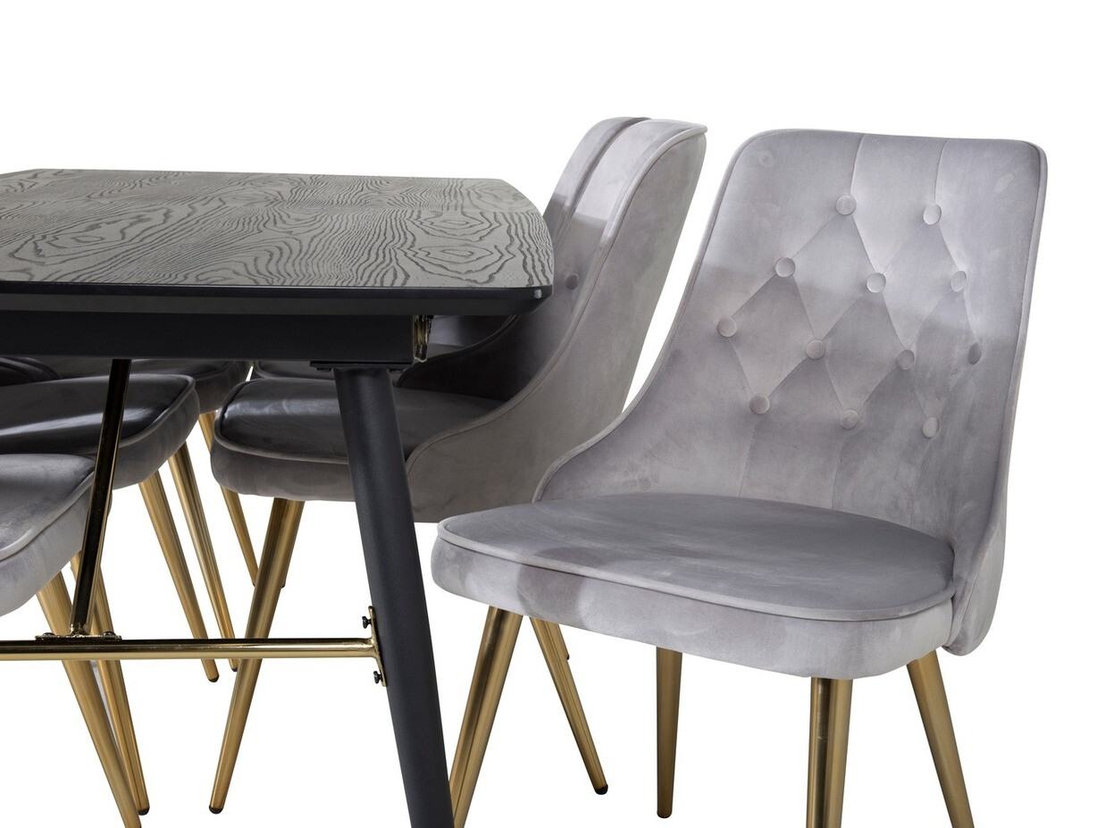 Обеденный гарнитур Dallas 1453 (Светло-серый + золотой)