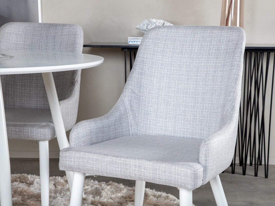 Ēdamistabas komplekts Dallas 1533 (Gaiši pelēks + Balts)