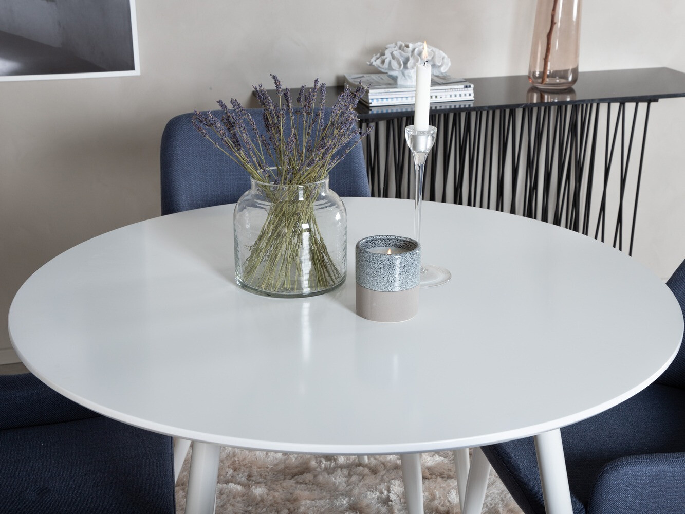 Ēdamistabas komplekts Dallas 1533 (Zils + Balts)