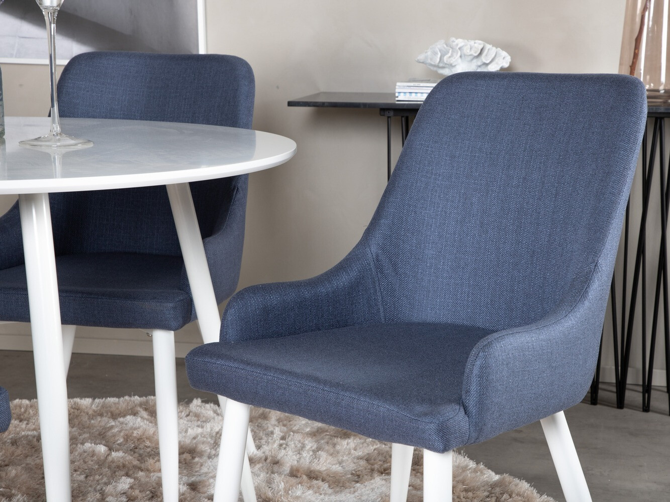 Ēdamistabas komplekts Dallas 1533 (Zils + Balts)