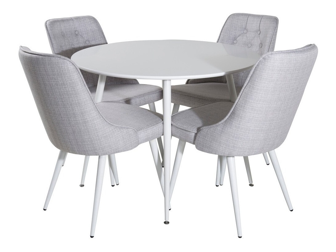Ēdamistabas komplekts Dallas 1535 (Pelēks + Balts)