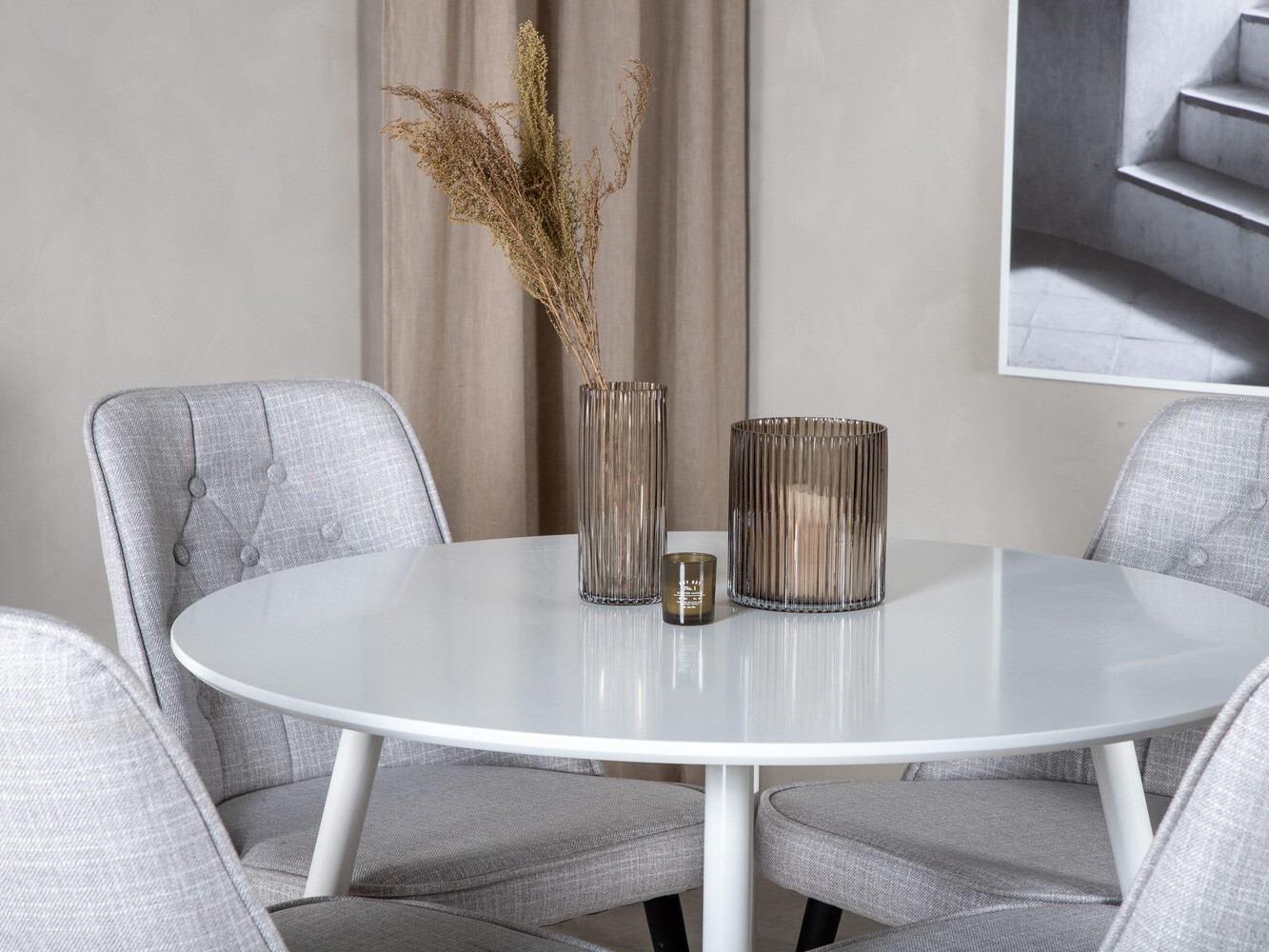 Ēdamistabas komplekts Dallas 1535 (Pelēks + Melns)