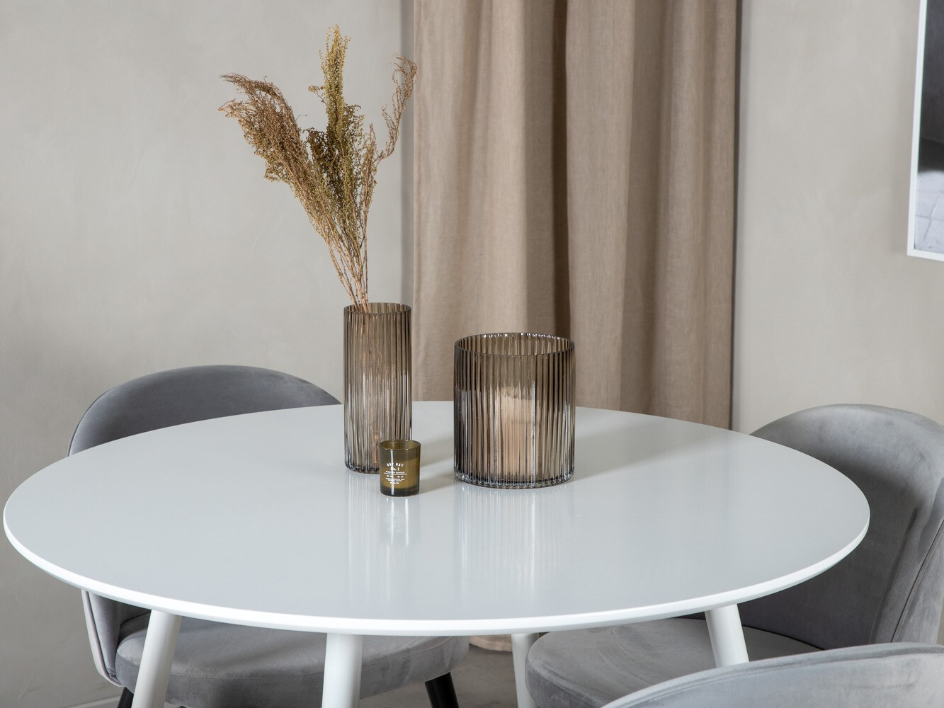 Ēdamistabas komplekts Dallas 1536 (Gaiši pelēks + Melns)