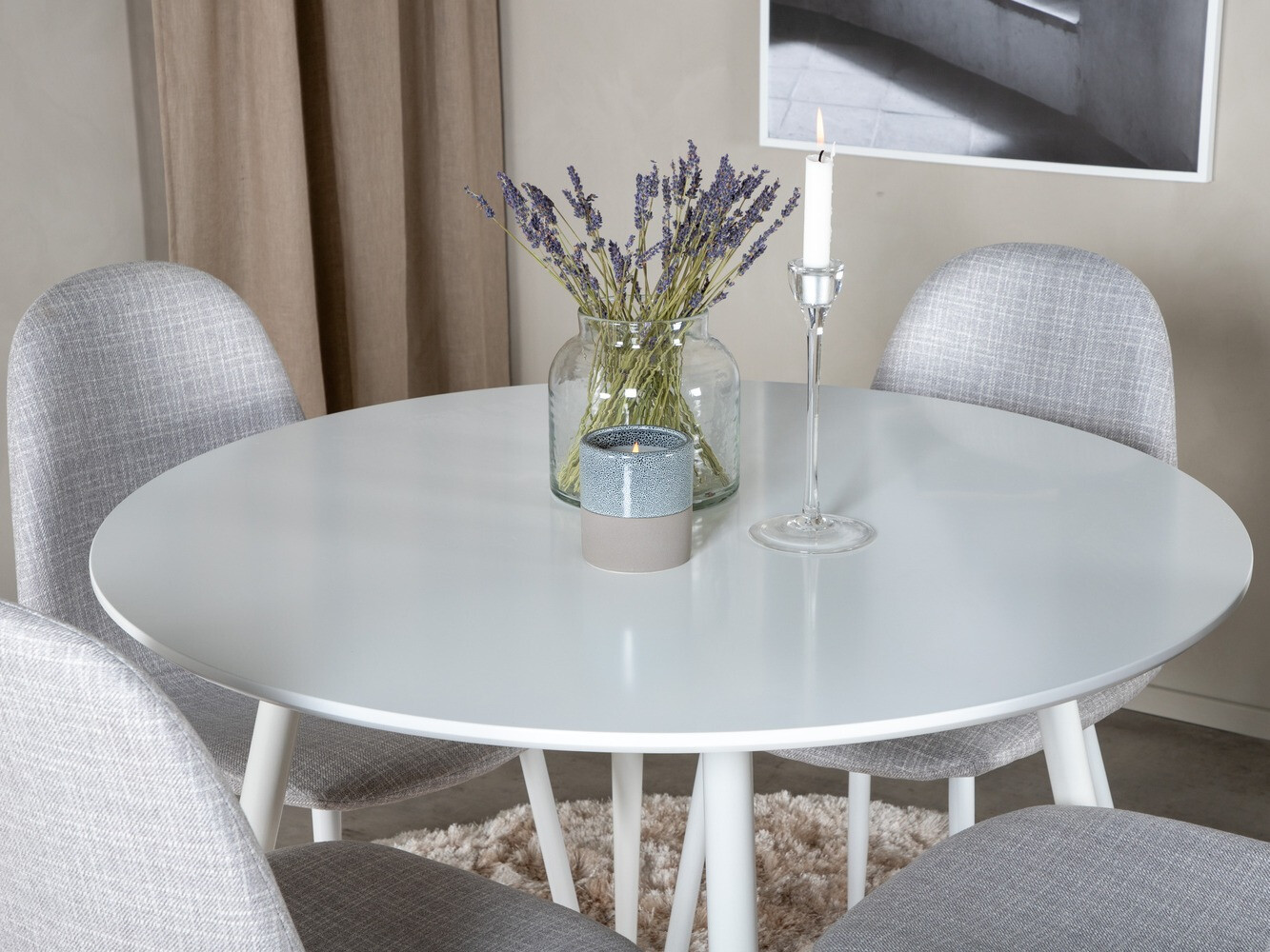 Ēdamistabas komplekts Dallas 1540 (Pelēks + Balts)