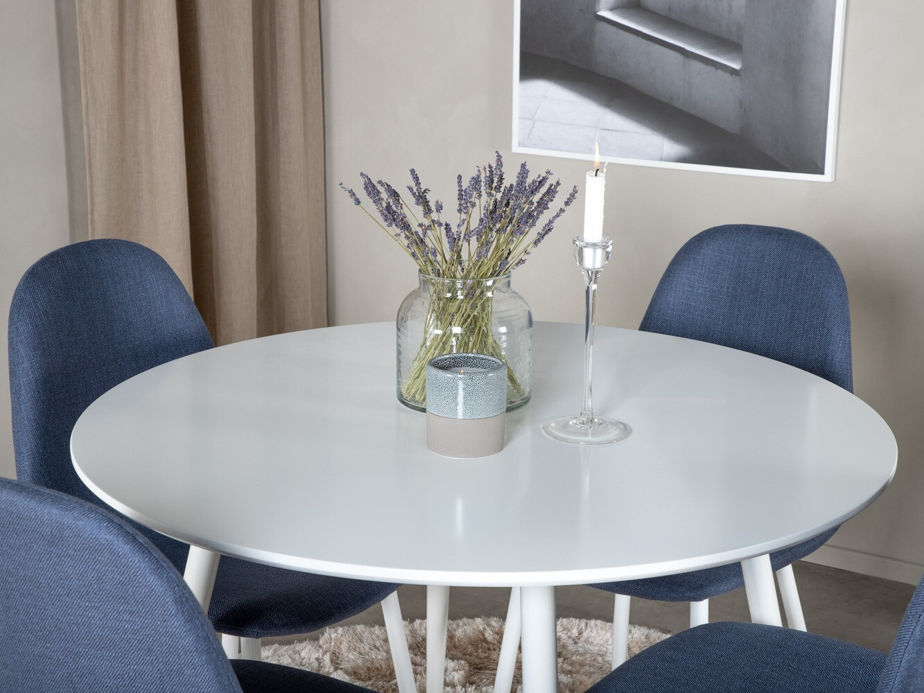 Ēdamistabas komplekts Dallas 1540 (Zils + Balts)