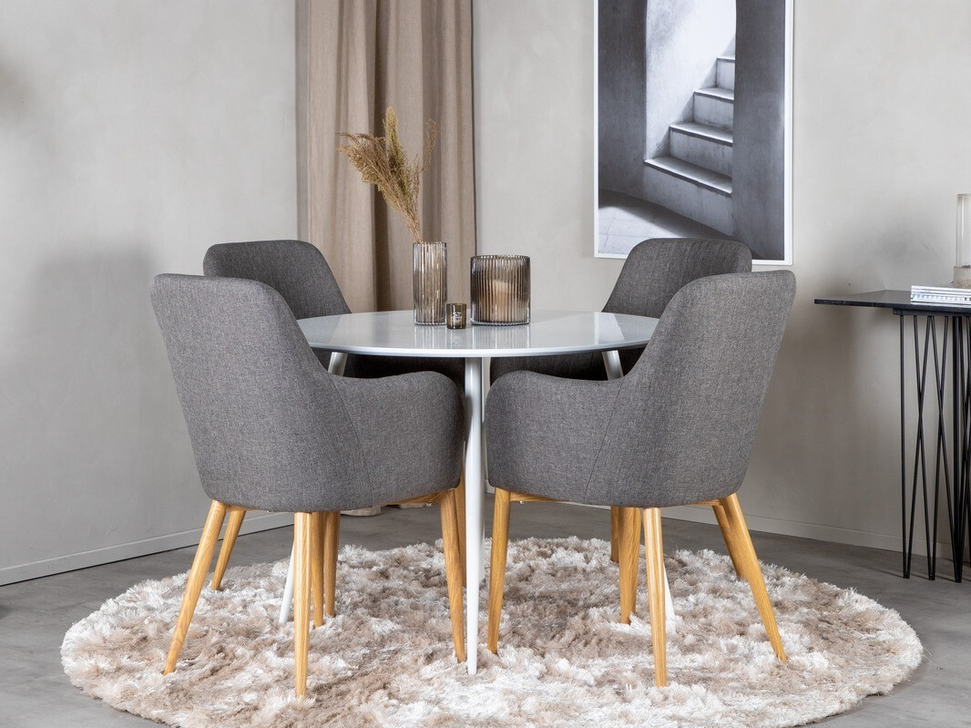 Ēdamistabas komplekts Dallas 1544 (Tumši pelēks + Ozols)