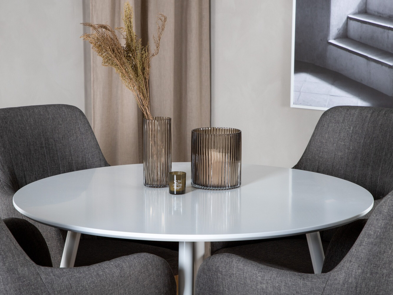 Ēdamistabas komplekts Dallas 1544 (Tumši pelēks + Ozols)