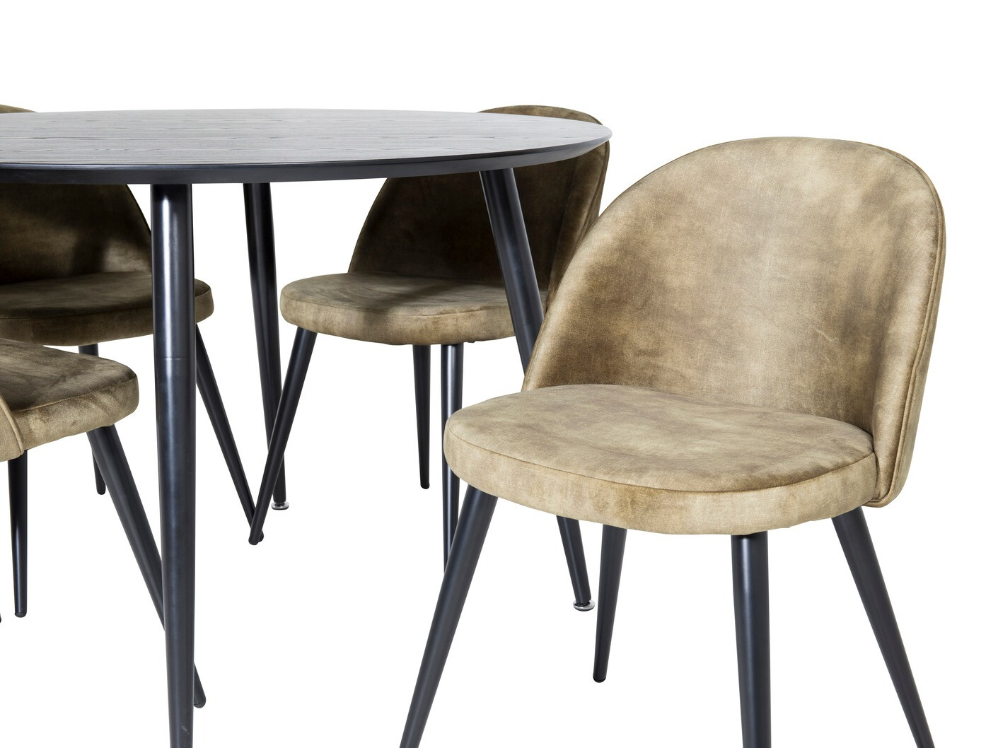 Ēdamistabas komplekts Dallas 1559 (Putekļaini zaļa + Melns)