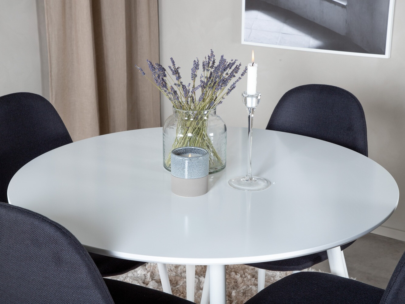 Обеденный гарнитур Dallas 1540 (Чёрный + Белый)