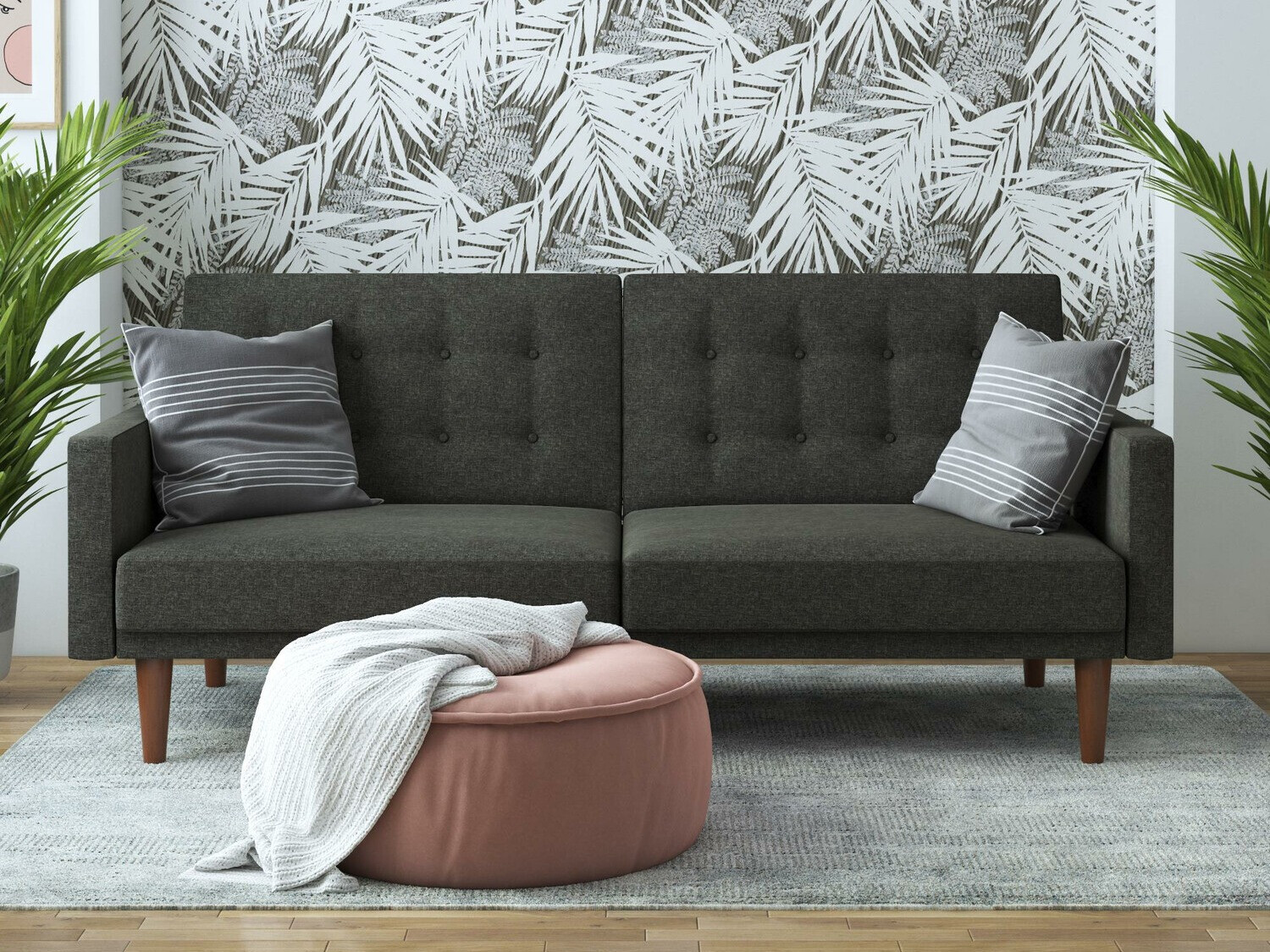 Dīvāns gulta Tulsa 335 (Pelēks)