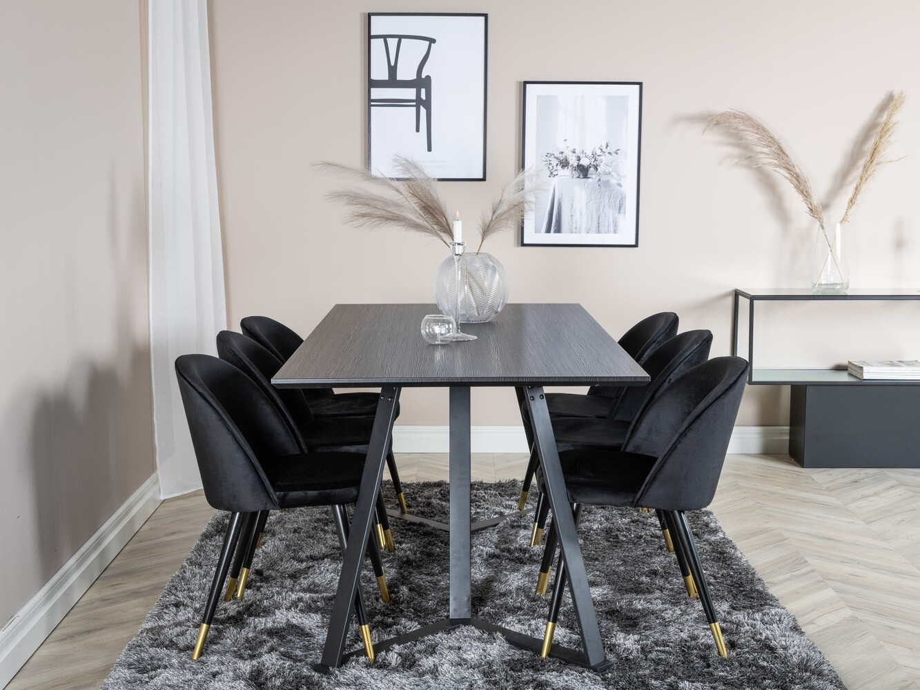 Ēdamistabas komplekts Dallas 1583 (Melns)