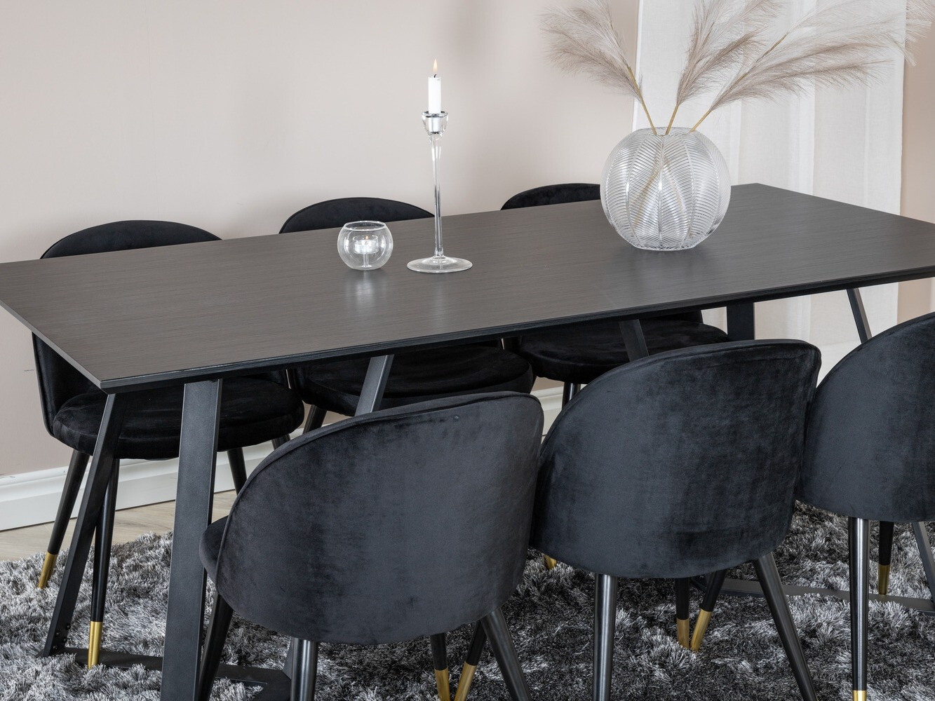 Ēdamistabas komplekts Dallas 1583 (Melns)