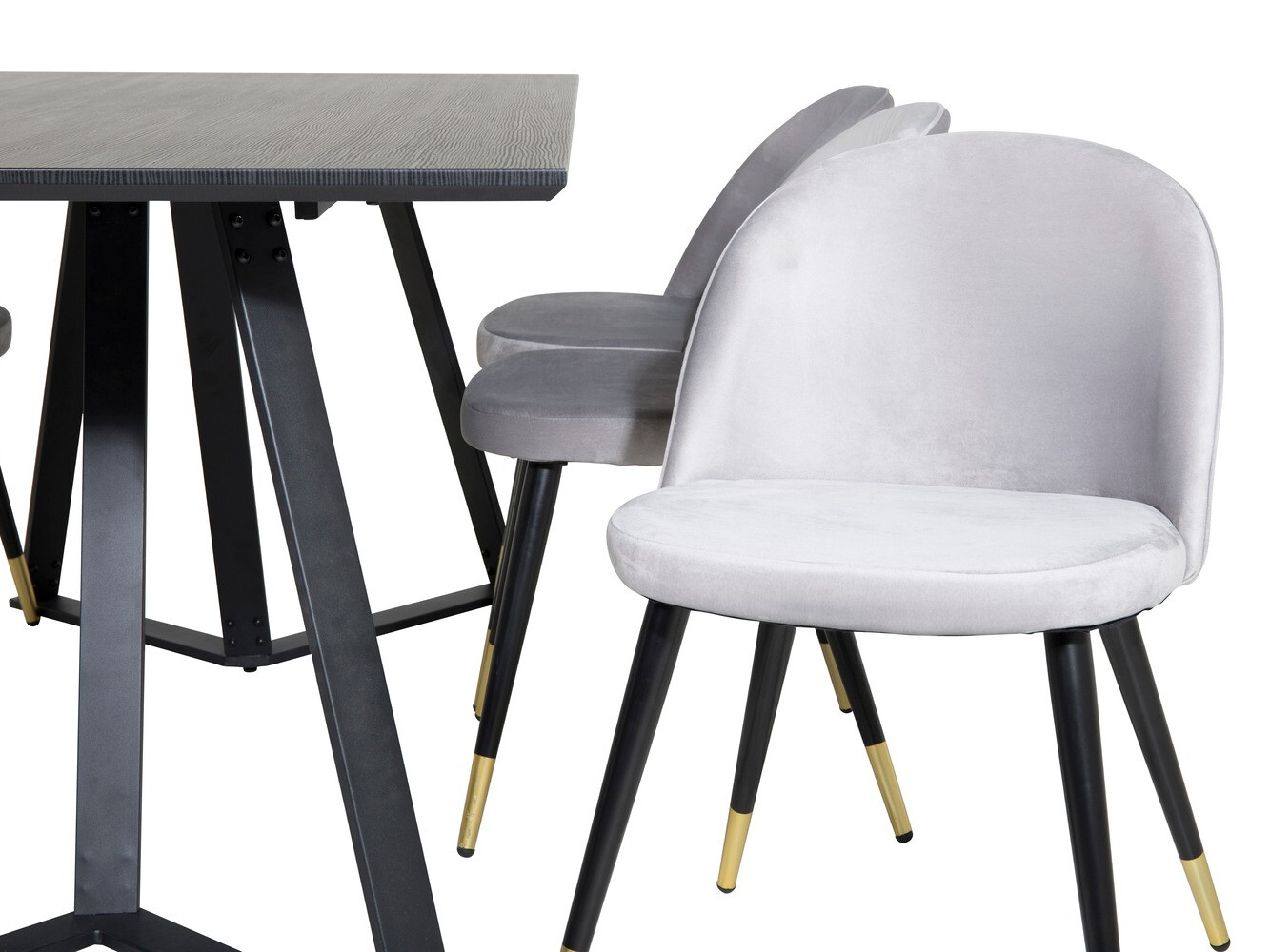 Ēdamistabas komplekts Dallas 1583 (Pelēks + Melns)