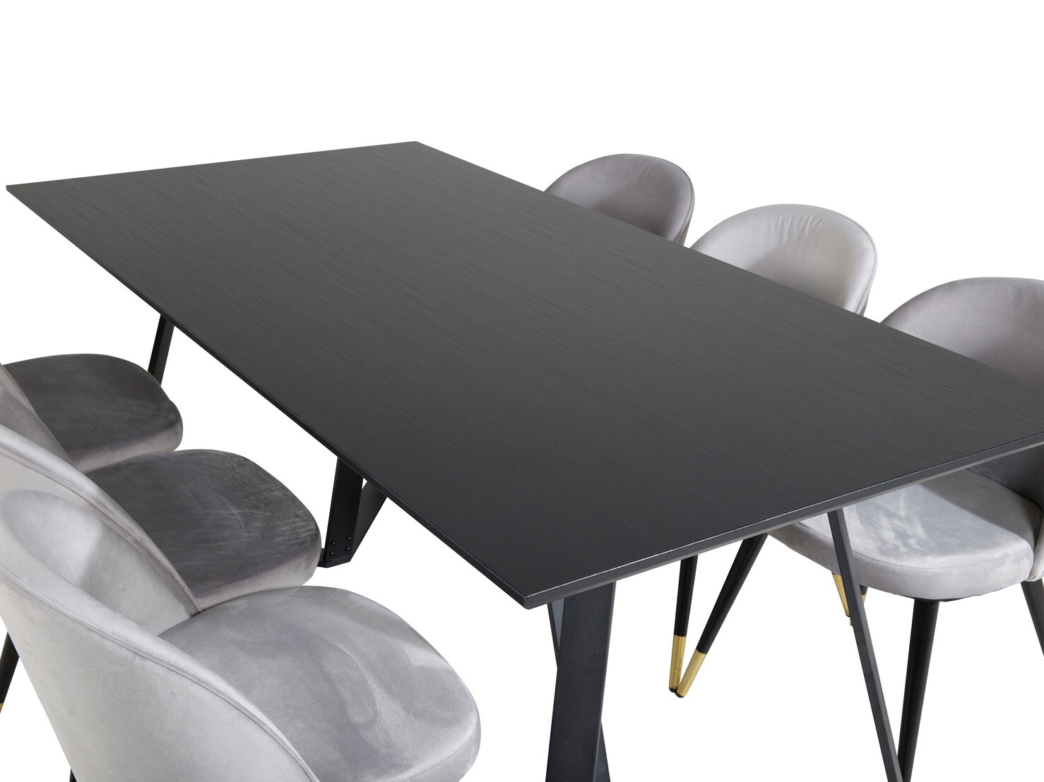 Ēdamistabas komplekts Dallas 1583 (Pelēks + Melns)
