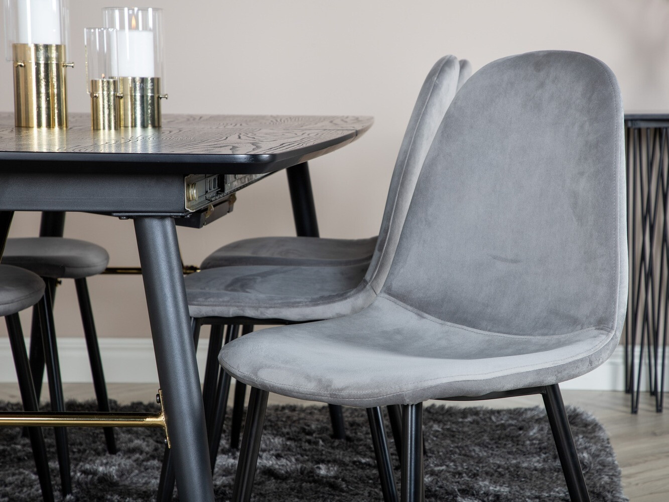 Обеденный гарнитур Dallas 1580 (Серый + Чёрный)