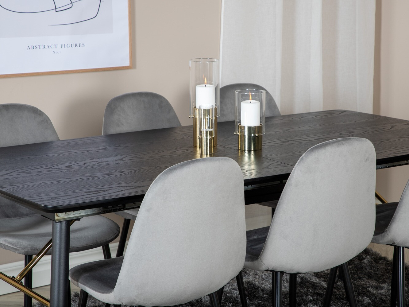 Обеденный гарнитур Dallas 1580 (Серый + Чёрный)