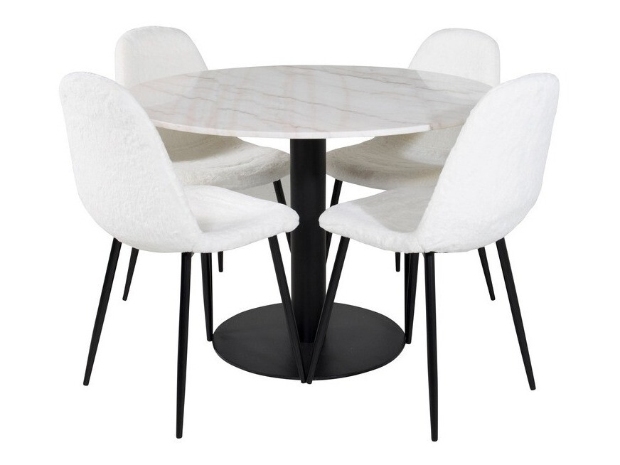 Ēdamistabas komplekts Dallas 1613 (Balts + Melns)