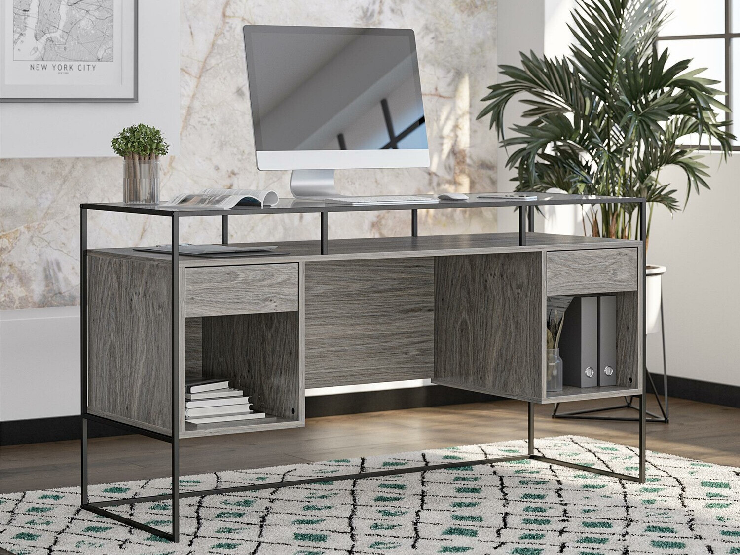 Письменный cтол Tulsa 340 (Серый дуб)