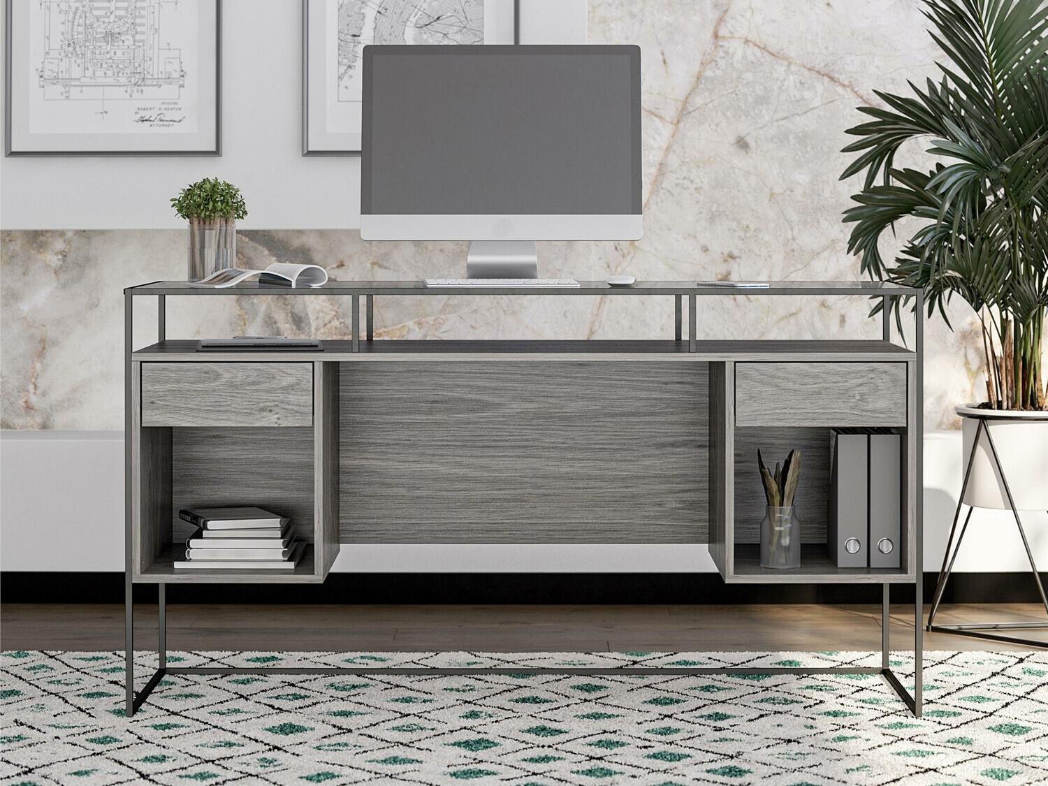 Письменный cтол Tulsa 340 (Серый дуб)