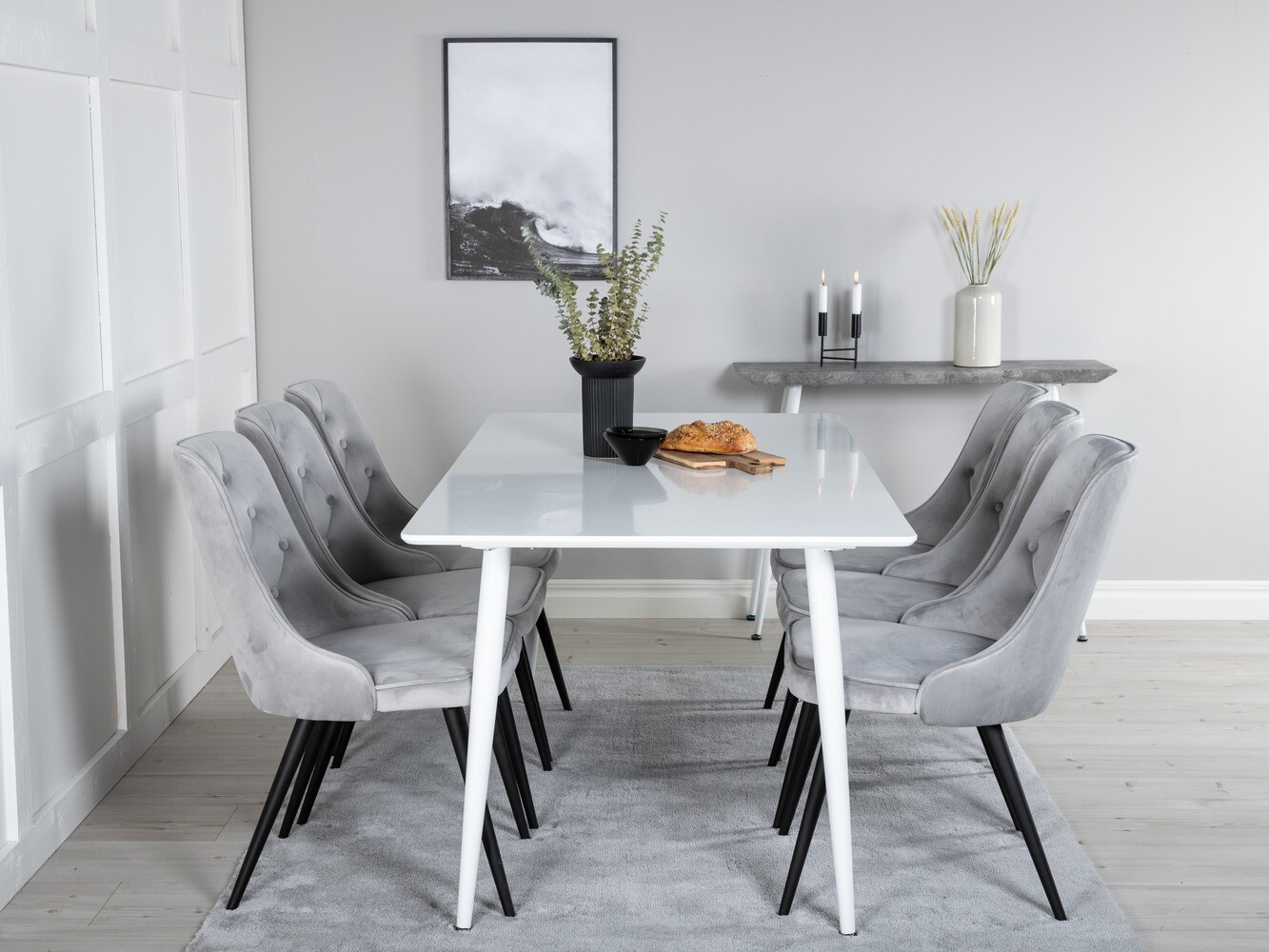 Ēdamistabas komplekts Dallas 1625 (Pelēks + Melns)