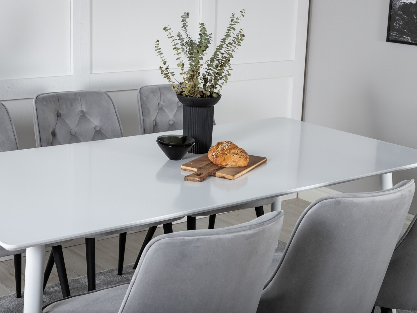 Ēdamistabas komplekts Dallas 1625 (Pelēks + Melns)