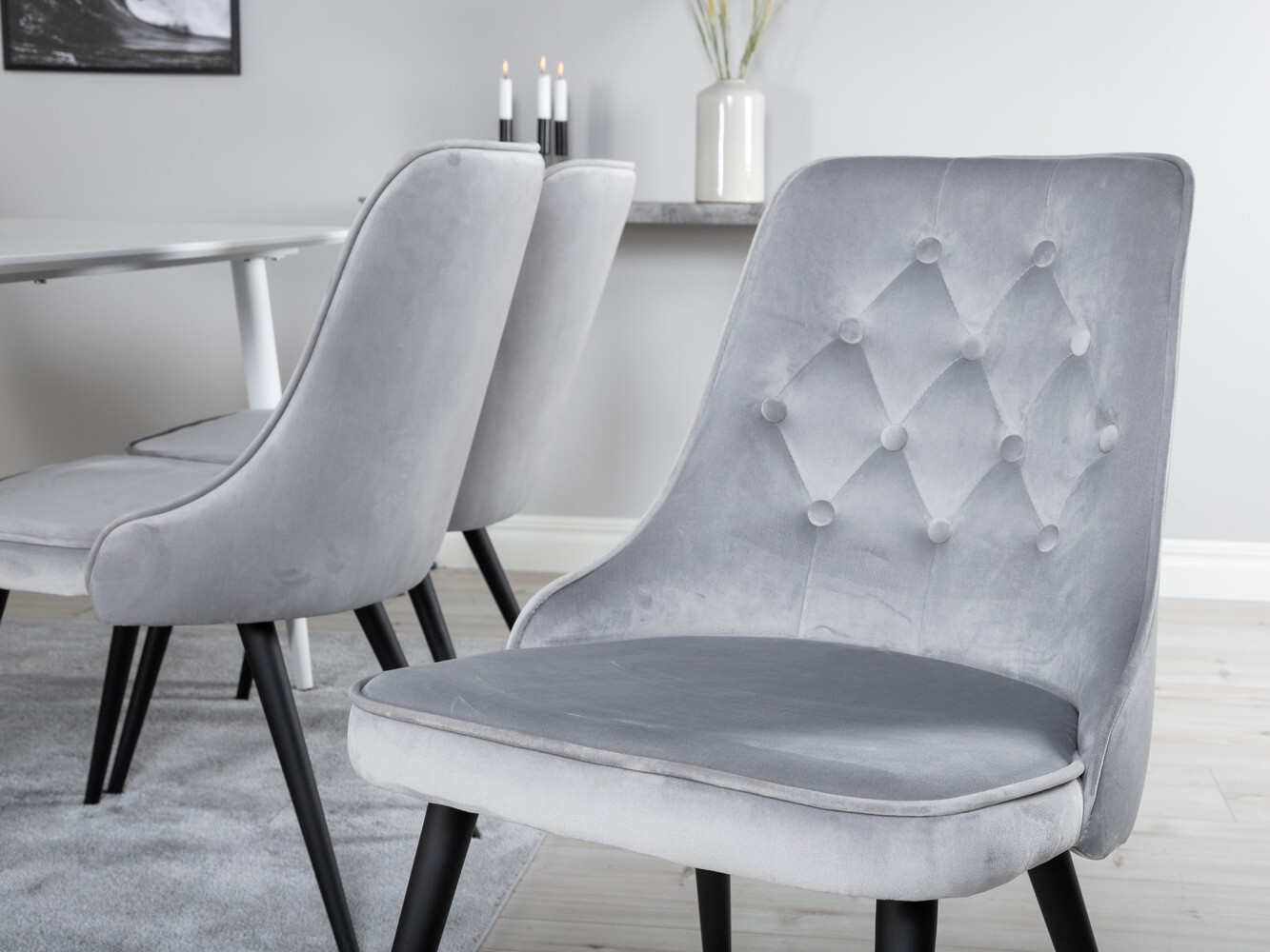 Ēdamistabas komplekts Dallas 1625 (Pelēks + Melns)