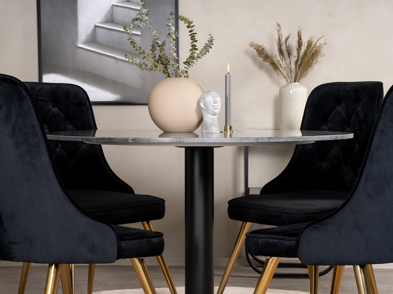 Ēdamistabas komplekts Dallas 1627 (Melns)