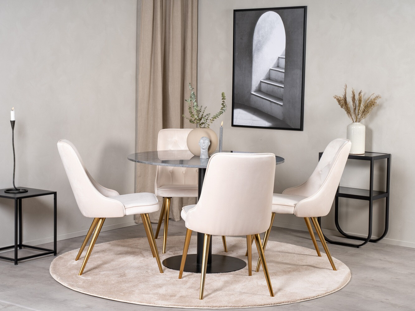 Ēdamistabas komplekts Dallas 1627 (Tumši rozā)