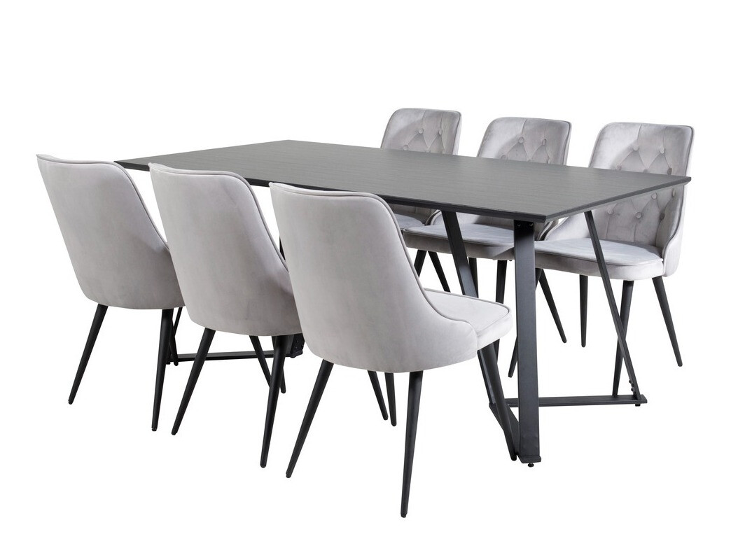 Ēdamistabas komplekts Dallas 1628 (Gaiši pelēks)