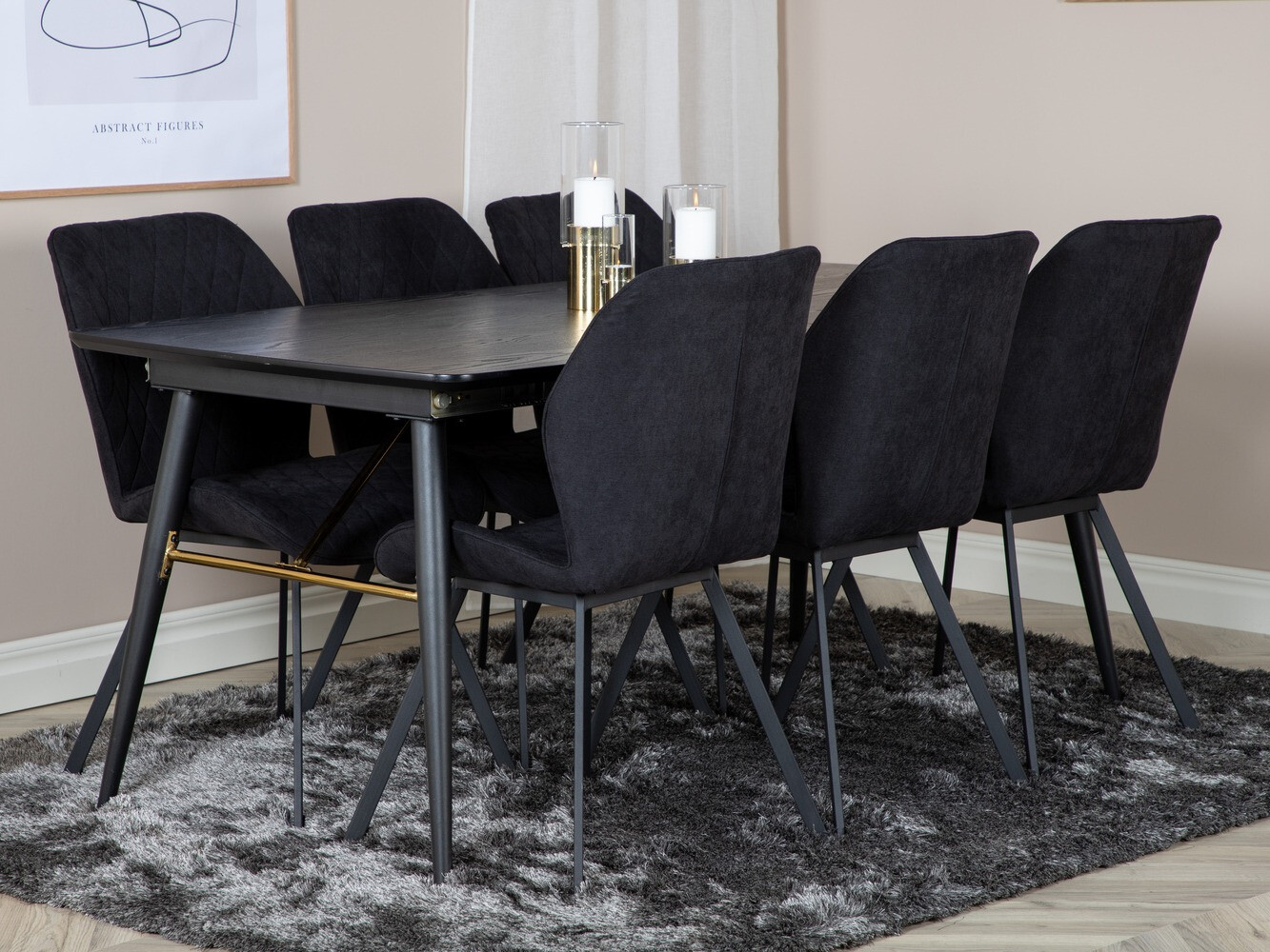 Ēdamistabas komplekts Dallas 1647 (Melns)