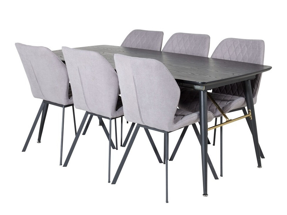 Ēdamistabas komplekts Dallas 1647 (Pelēks + Melns)