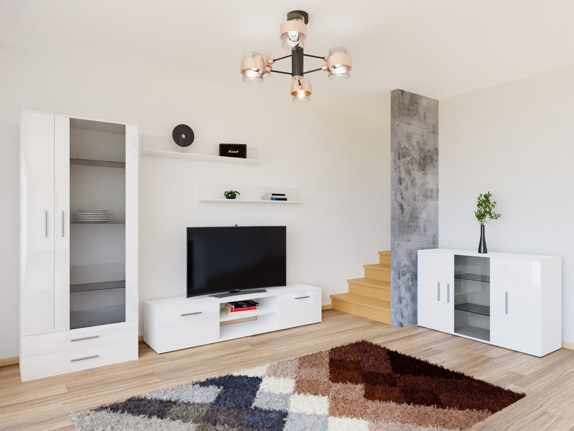 Набор для гостиной Tornola 116 (Белый + Глянцевый белый)