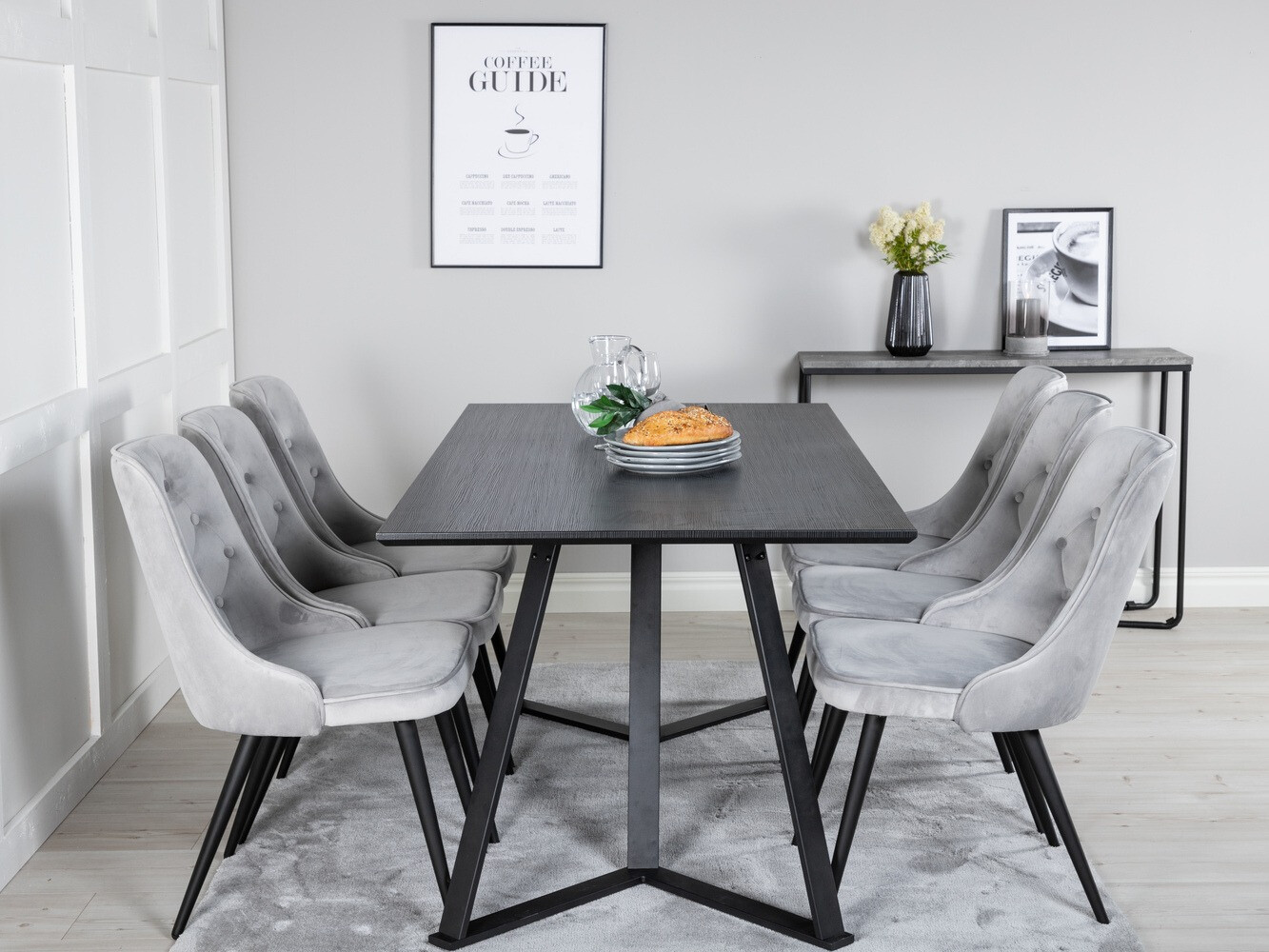 Обеденный гарнитур Dallas 1628 (Светло-серый)