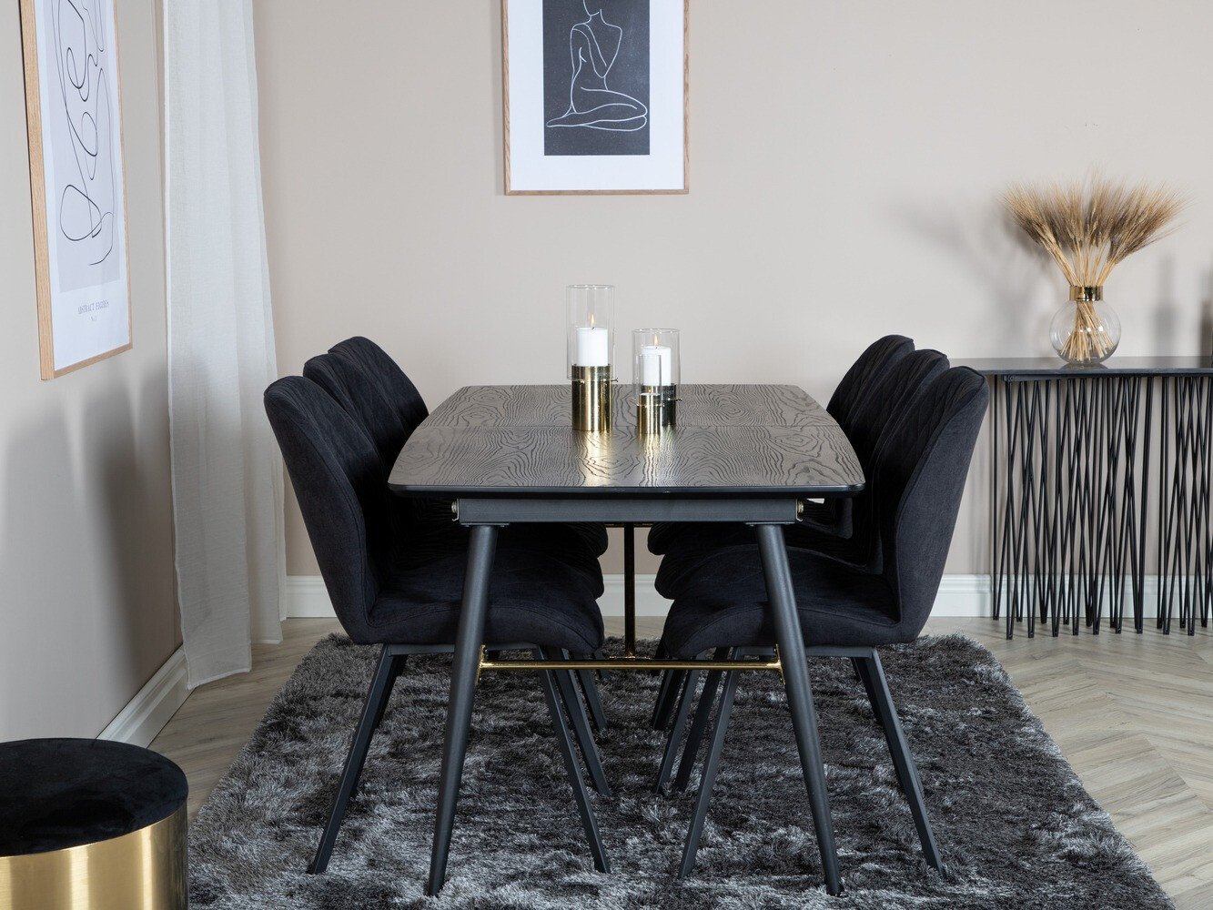 Обеденный гарнитур Dallas 1647 (Чёрный)