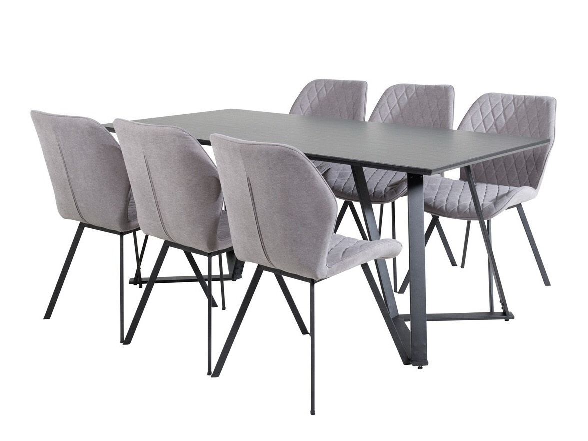 Ēdamistabas komplekts Dallas 1685 (Pelēks + Melns)