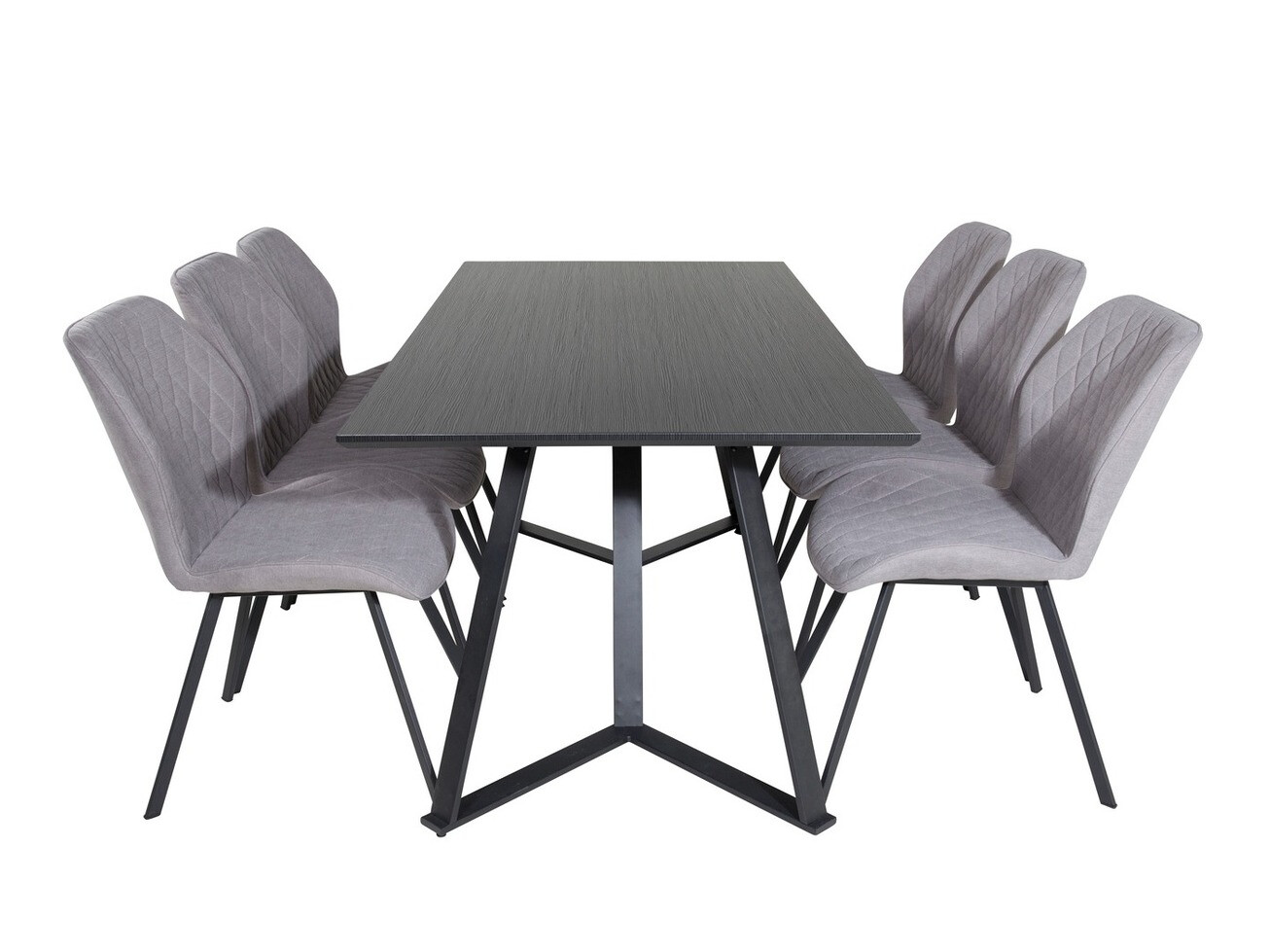 Ēdamistabas komplekts Dallas 1685 (Pelēks + Melns)