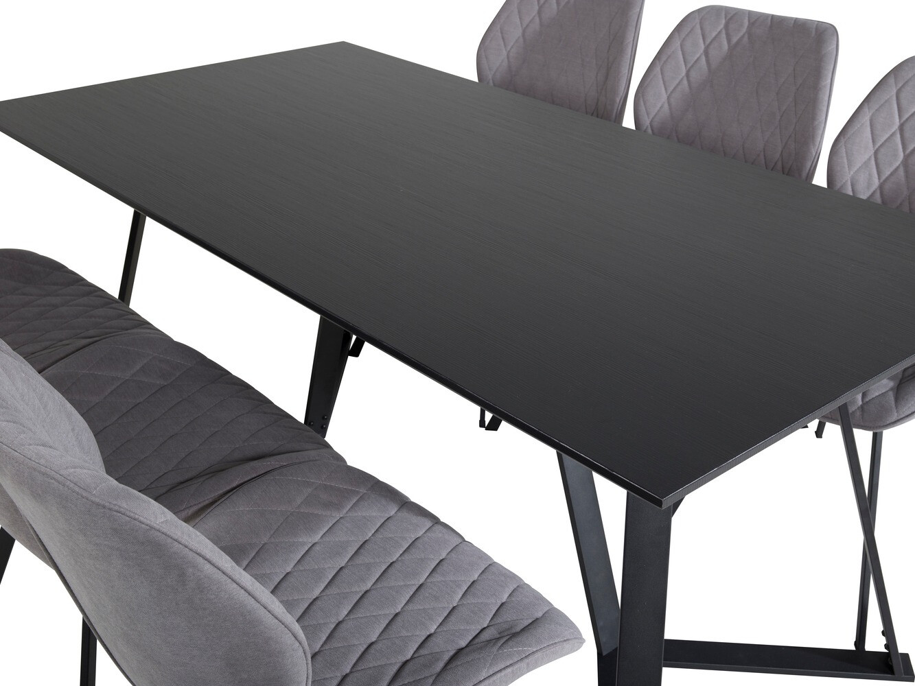 Ēdamistabas komplekts Dallas 1685 (Pelēks + Melns)