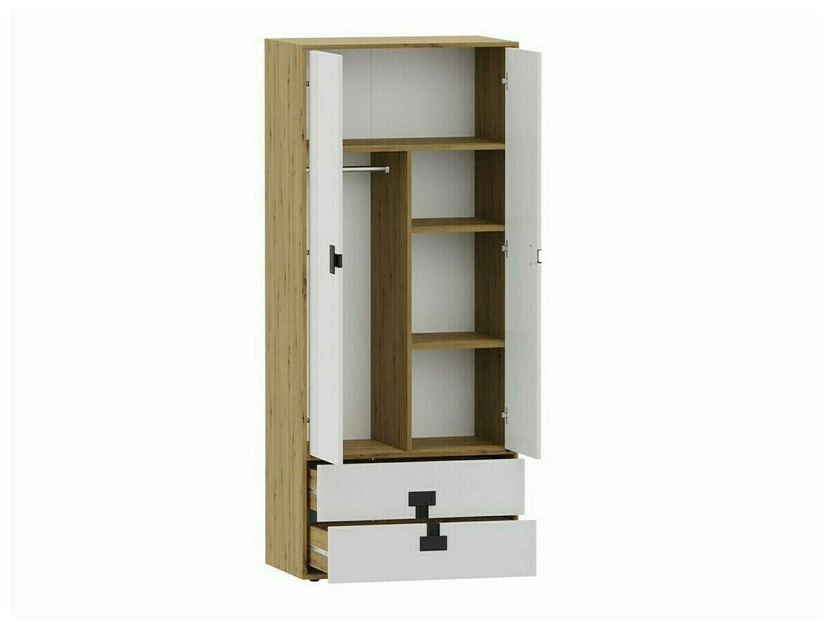 Шкаф Florevi 113 (Глянцевый белый + Artisan дуб)