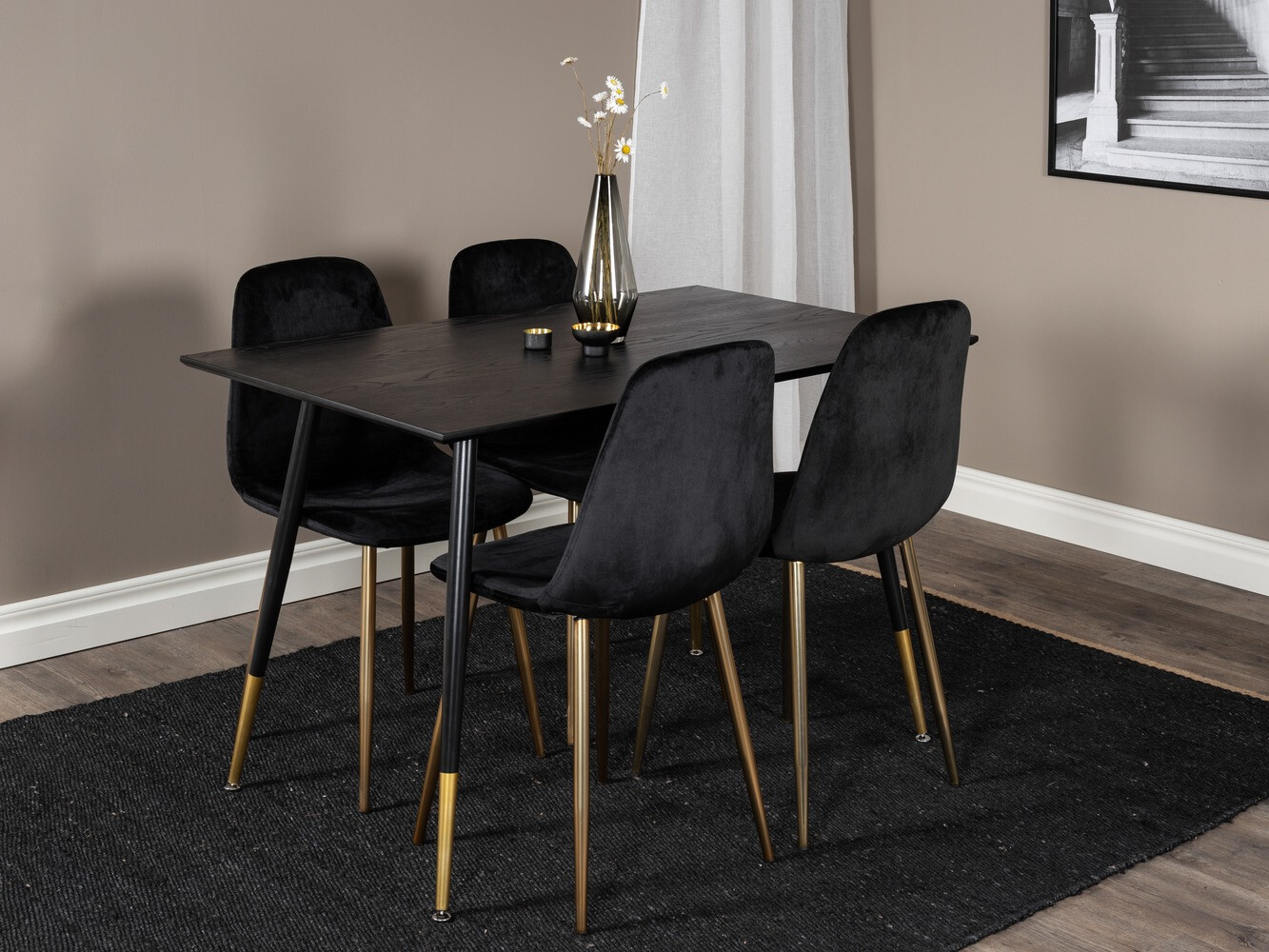 Ēdamistabas komplekts Dallas 1693 (Melns)