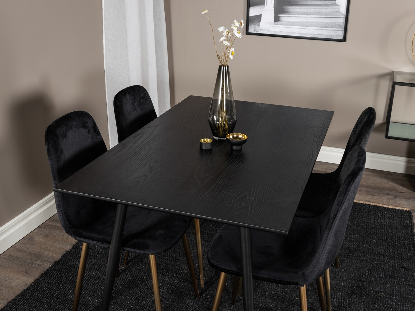 Ēdamistabas komplekts Dallas 1693 (Melns)