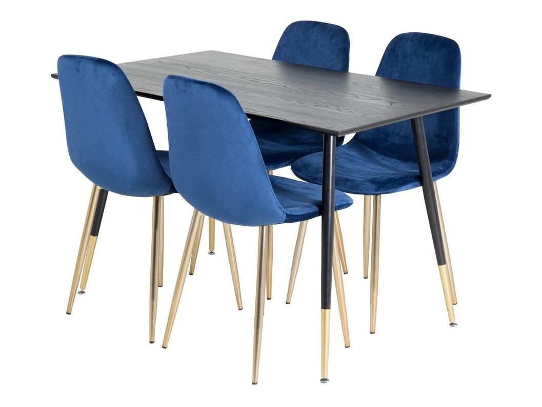 Ēdamistabas komplekts Dallas 1693 (Zils + zelta)