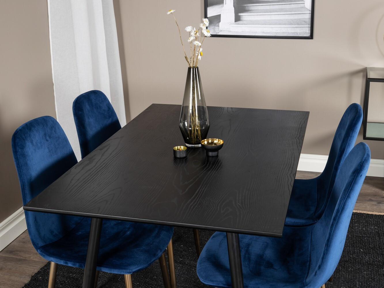 Ēdamistabas komplekts Dallas 1693 (Zils + zelta)