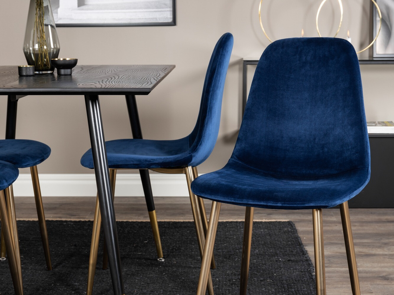 Ēdamistabas komplekts Dallas 1693 (Zils + zelta)