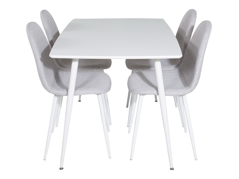 Ēdamistabas komplekts Dallas 2040 (Balts + Gaiši pelēks)