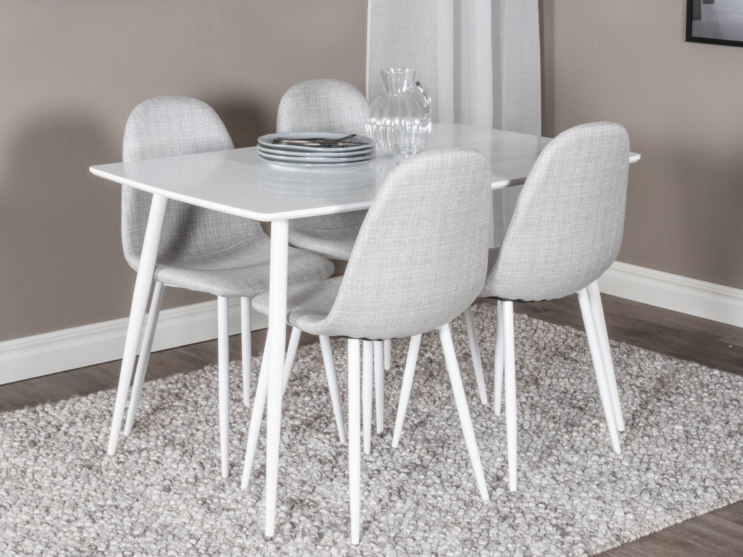 Ēdamistabas komplekts Dallas 2040 (Balts + Gaiši pelēks)