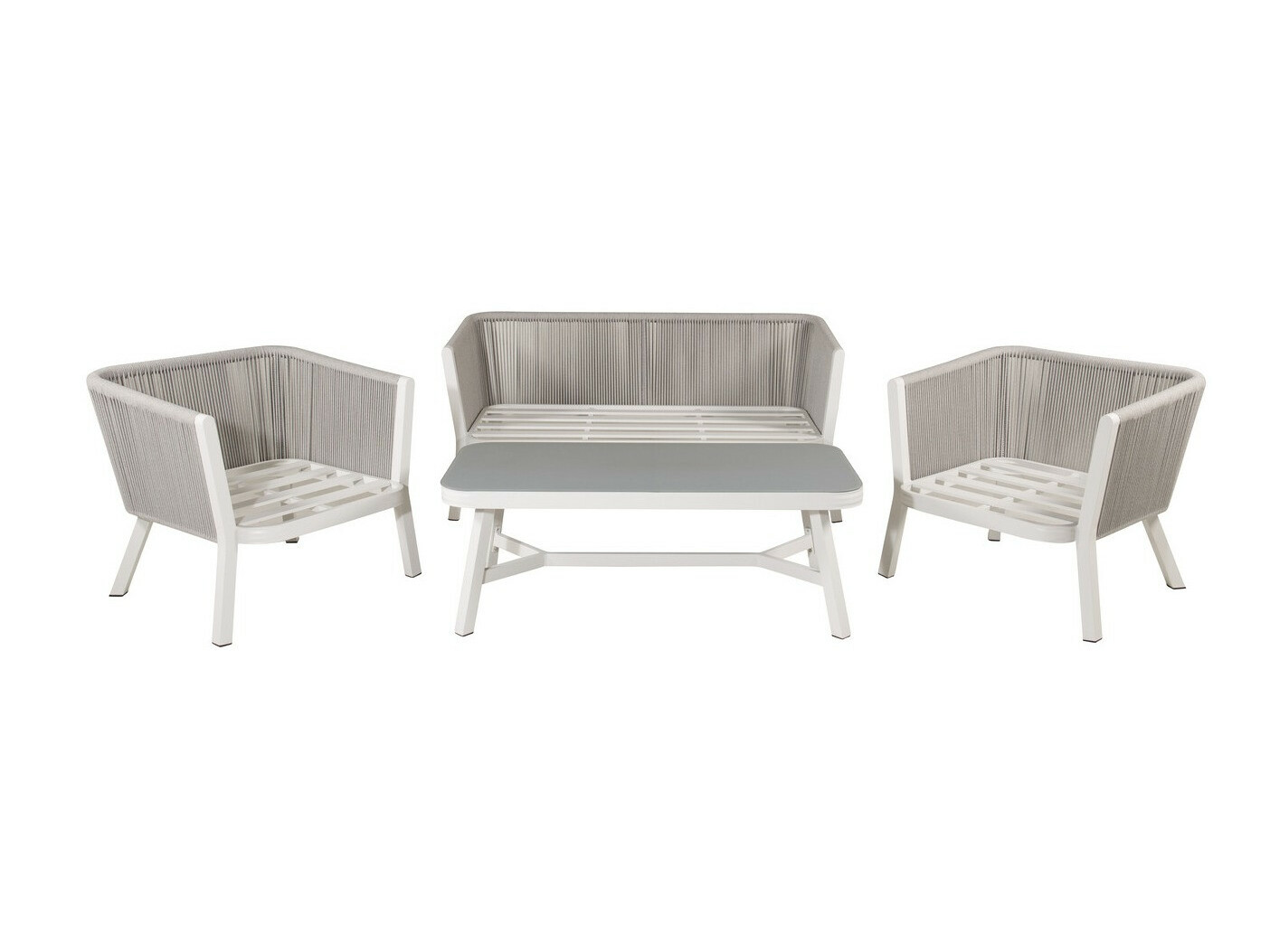 Dārza mēbeļu komplekts Dallas 2175 (Balts + Pelēks)