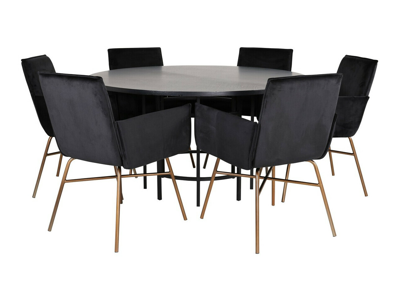 Ēdamistabas komplekts Dallas 2391 (Melns + Misiņš)